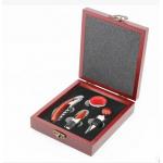 Promotioal 4pcs set wood stainless steel bottle opener corkscrew stopper for sale