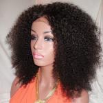 Kinky Curly Human Natural Hair Silk Top Glueless Full Lace Human Hair Wig 24inch for sale