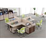Custom Office Furniture Partitions With Storage Cabinet , 4 Person Workstation Desk for sale