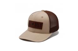 China Customized High Grade Mesh Trucker Cap Leather Patch Baseball Cap supplier