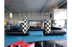 China Black And White Factory Inflatable Large Track Racing Inflatable Obstacle Course supplier