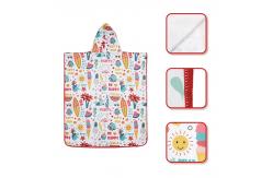 China Quick Dry Microfiber Poncho Towel Printed Design Hooded Beach Towel supplier