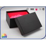 Smooth PU Leather Finished Jewelry Paper Gift Box With Lids Recyclable Red Color for sale