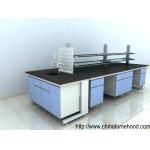 Steel Frame Laboratory Wall Bench Movable Back Board With Safety Eyewash for sale