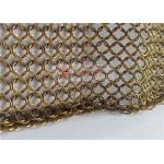 Gold Color Chainmail Mesh Curtain Stainless Steel For Interior Design for sale