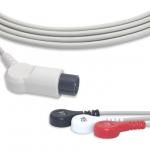 3 Lead AHA Fixed Snap ECG Lead Cable Compatible Angle Connector for sale