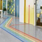 Dryback Homogeneous Flooring 2mm Laboratory Vinyl Flooring Blue Yellow Green for sale