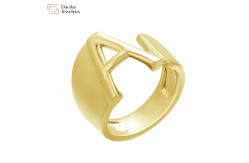 China Gold Plated Adjustable Initial Letter Ring Custom Alphabet Chunky Jewelry supplier