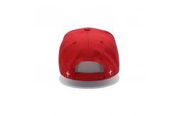 China Classic Curved Visor Five Panel Baseball Cap With 4 Eyelets Red supplier