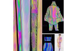 China 1.37m*100m Clothes Soft Rainbow Reflective Fabric supplier
