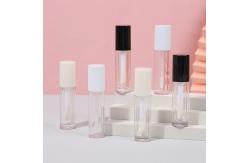China Square Plastic Lip Glaze Tube Simple With Brush And Printable Logo supplier