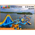 High Durability Floating Inflatable Water Park Blue And Yellow Color for sale