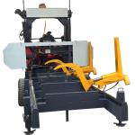 MJ1000D horizontal diesel log portable band sawmill for log with mobile trailer for sale