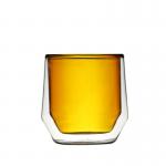 Double Wall Thermos Glass Coffee Cup Hand Blown Borosilicate Glass Material for sale