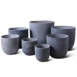 Charming Handmade Ceramic GRC Planter Pots Round Shape Weather Resistant Drainage Hole Easy to Clean for sale