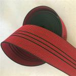 50mm High Tenacity Outdoor Furniture Webbing Red With 3 Black Lines for sale