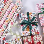 30sqft Gift Wrap Paper Roll Inkjet Printing 60gsm OEM/ODM Available for sale
