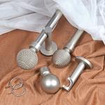 28mm Plane Iron Pipe Curtain Rods Set Stainless Nickel Iron Ball Finial For Living Room for sale