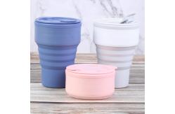 China OEM Eco Friendly Collapsible Travel Coffee Mug Silicone Foldable With Lid supplier