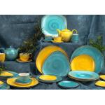 FDA Restaurant Porcelain Blue Color Glazed Dinnerware Sets for sale
