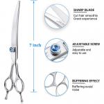 Elegant SUS440C Curved Thinning  Dog Fur Scissors for Chunker trimming