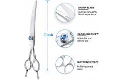 China Elegant SUS440C Curved Thinning  Dog Fur Scissors for Chunker trimming supplier