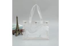 China Garment Packing Clear PVC Packaging Bags With Plastic Button and Hand supplier