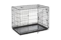 China Breathable Large Metal Folding Metal Dog Crate With Gate supplier