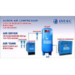 AA4C  split type 7.5kw Screw air compressor air pump air source in workshop tire inflate pump reciprocating direct drive for sale