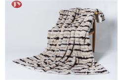 China Animal Print Stripe Mink Fur Plush Fur Blanket Rectangular Keeping Warm supplier