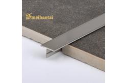 China T Shape Stainless Steel Bullnose Tile Trim T6 X 3048mm Silver Hairline Design supplier