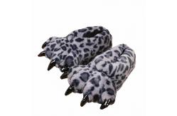 China Home Lifelike Leopard Printed Plush Warm Fur Shoes supplier