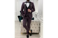 China Wedding Red Mens Tuxedo 65% Polyester 32% Viscose 3% Lycra supplier