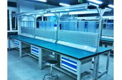 China Customized Warehouse Garage Industrial Work Table With Led Tube Overhead supplier