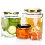 Customized Household Preserve Pickle Glass Canning Jar Hexagonal Freezing Glass Jar For Kitchen for sale