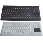 Washable desktop illuminated silicone rubber industrial keyboard with touchpad