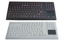 China Washable desktop illuminated silicone rubber industrial keyboard with touchpad supplier