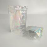 Stand Up Holographic Bags With Front Clear and Back Holographic Effect for Eyelash Comestic Packaging for sale