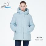 Moderate Length Winter Coat White Cotton Jacket With Double Zipper And Attached Hood for sale