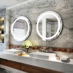 Smart Wifi LED Illuminated Large Round Bathroom Vanity Mirror for Custom Modern Luxury for sale