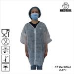 3XL Non Woven Disposable Lab Coat SPP Jacket With Collar And Cuffs for sale