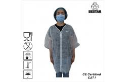 China 3XL Non Woven Disposable Lab Coat SPP Jacket With Collar And Cuffs supplier