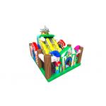 Fireproof Inflatable Fun City / Inflatable Clown Bouncy Castle With Fence PVC Material for sale