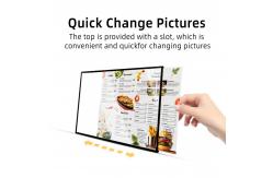 China Rectangle Aluminum Frame Magnetic Electronic Menu Board with Black/Silver Design supplier