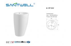 China Glazed Ceramic Bathroom Pedestal Basins For Toilet Hand Washing ISO9001 supplier