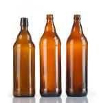 Custom Printed 1000Ml Soda Bottles Frosted Glass Bottles With Crown Cap