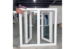 China Double Glazed Windproof Glass Casement Window With Mosquito Screen PVC / UPVC Frame supplier