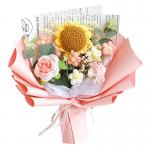 Handcrafted Sunflower and Rose Bouquet Perfect for Mother's Day or Valentine's Day Gifts for sale