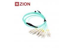 China 12F MTP OM3 Fiber Optic MTP-LC 2.0mm Straight Harness Cables supplier