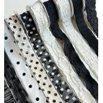 DIY Decorative Floral Packaging 14m Black and White Ribbon Qixi Bouquet with Ribbon Flower Shop for sale